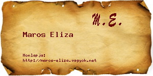 Maros Eliza névjegykártya